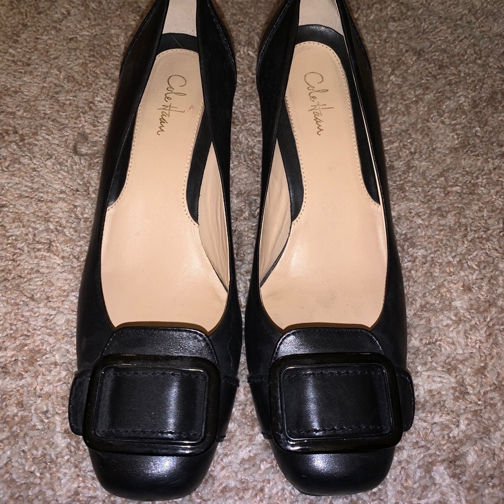 Cole Haan Black Buckle Pumps (6.5/7)